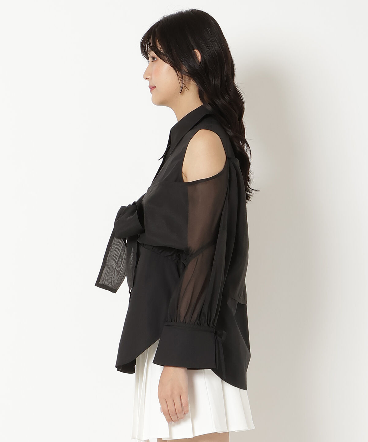 REDYAZEL「フロントリボンオフショルシャツ」|シャツ・ブラウス|