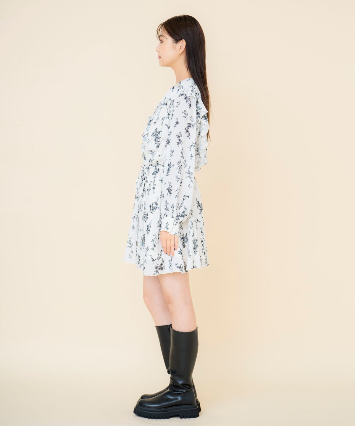 REDYAZEL「フローラルプリントシフォンミニワンピース」|ワンピース|