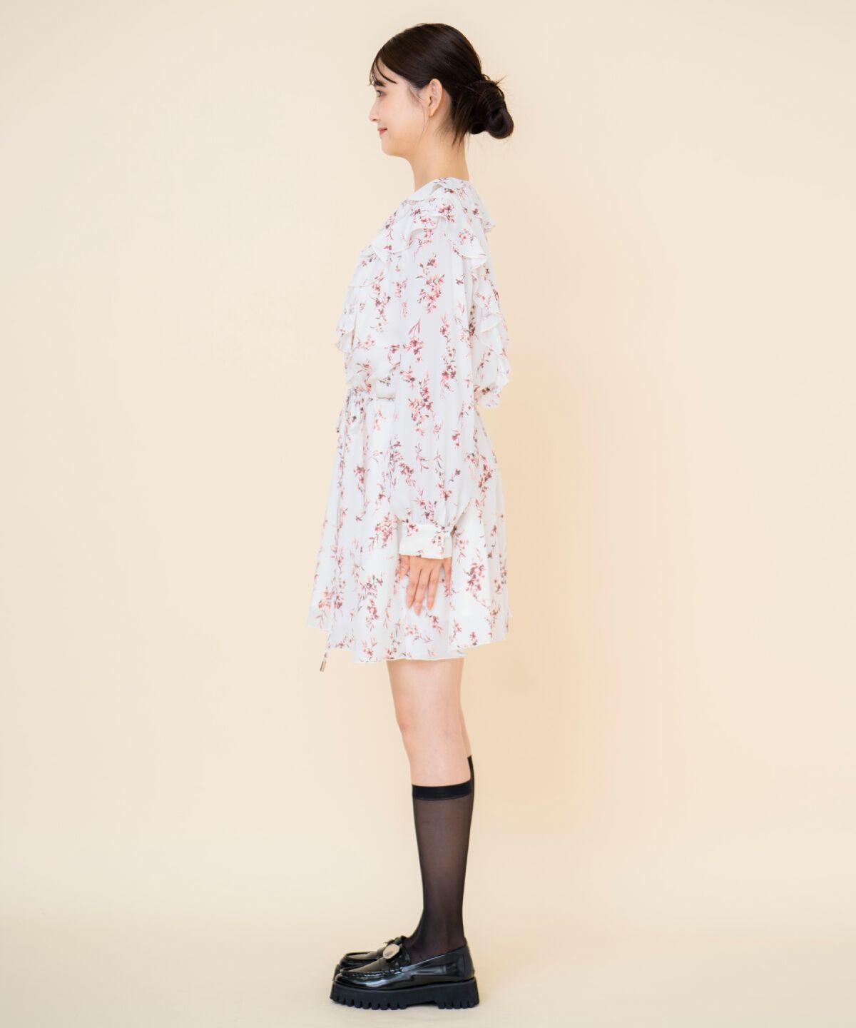 REDYAZEL「フローラルプリントシフォンミニワンピース」|ワンピース|