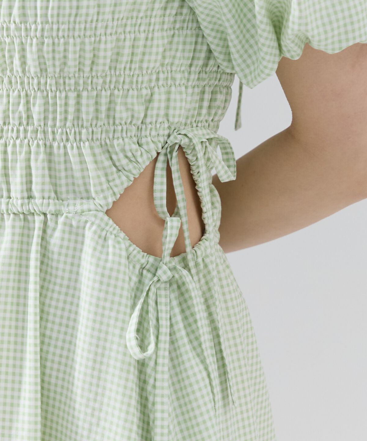 REDYAZEL「シャーリングギンガムチェックワンピース」|ワンピース|