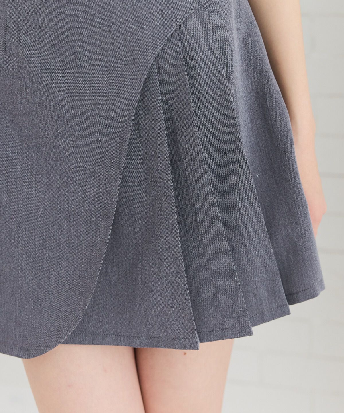 REDYAZEL「ラップデザインアシメプリーツミニスカート」|フレア|