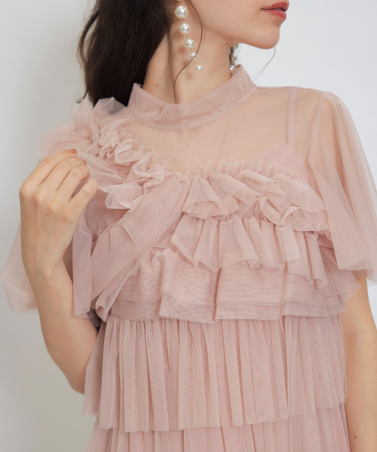 REDYAZEL「チュールフリルブラウス&times;キャミワンピースドレス」|ドレス|