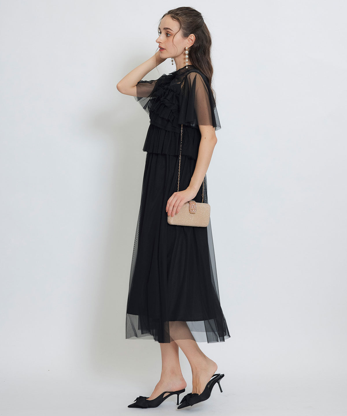 REDYAZEL「チュールフリルブラウス&times;キャミワンピースドレス」|ドレス|