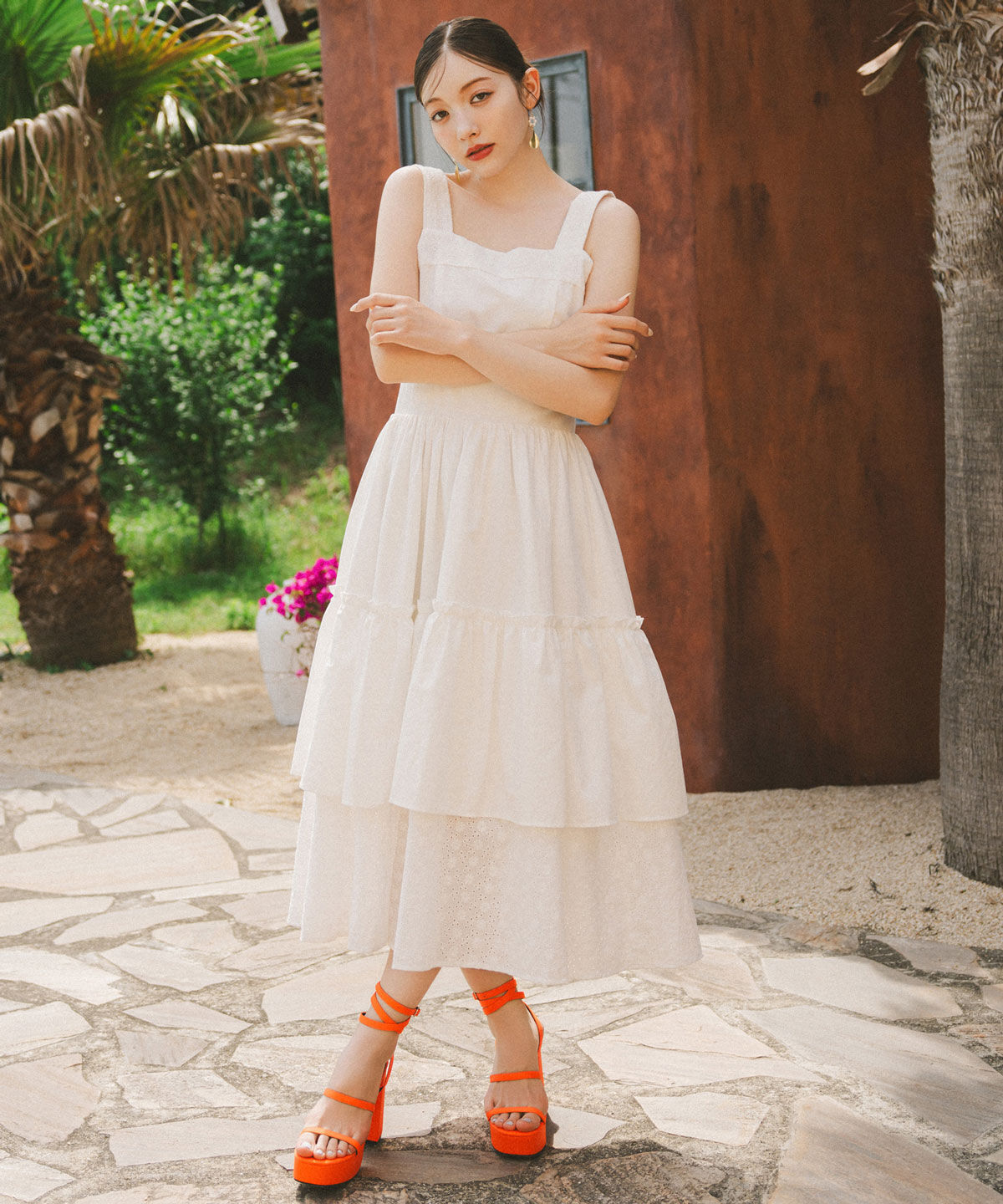 REDYAZEL「コットンレースティアードワンピース」|ワンピース|