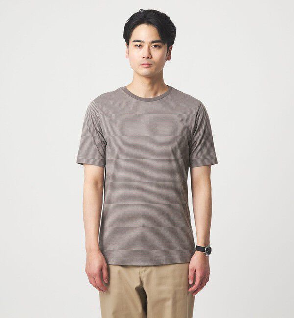 UNITED ARROWS green label relaxing「LONG FIBER COTTON ボーダー クルーネック 半袖 Tシャツ」|Tシャツ・カットソー|