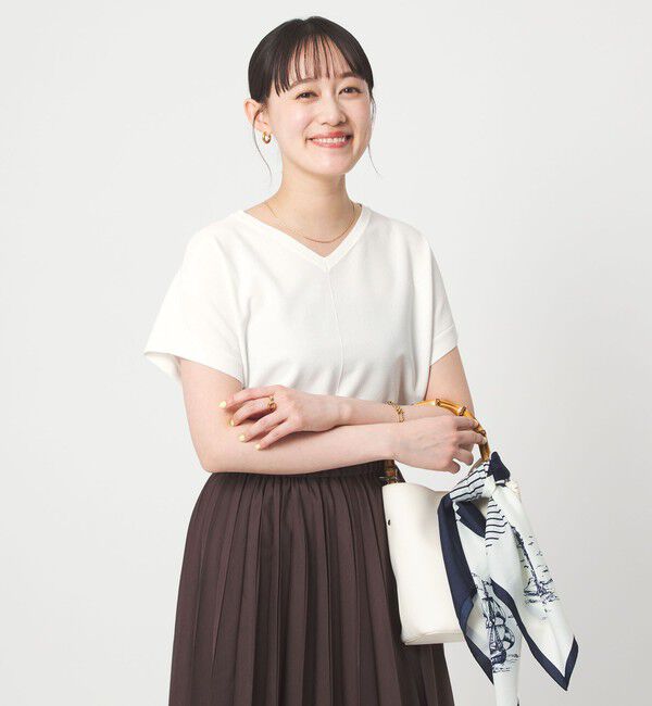 UNITED ARROWS green label relaxing「Vネック プルオーバー ニット ウォッシャブル 接触冷感 UVカット」|ニット・セーター|