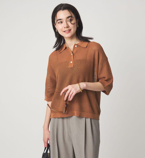 UNITED ARROWS green label relaxing「メッシュ ポロニット ウォッシャブル」|ニット・セーター|