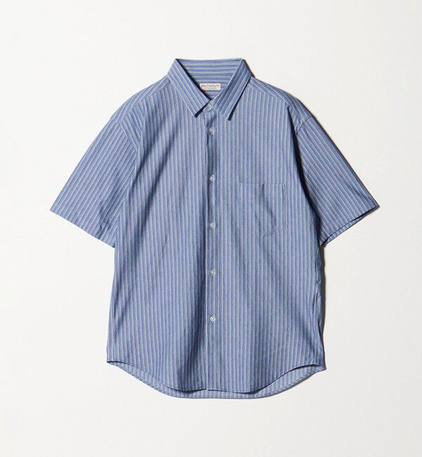 BEAUTY&YOUTH UNITED ARROWS「クイック ストレッチ ストライプ シャンブレー ボタンダウン 半袖シャツ SLIM型 吸水速乾機能付き」|シャツ・ブラウス|