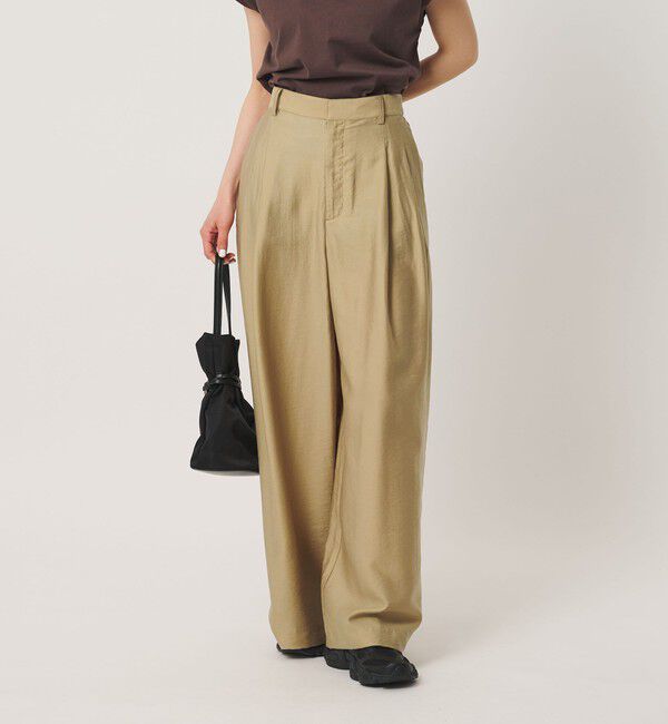 BEAUTY&YOUTH UNITED ARROWS「セルロースナイロン ツイル タック ワイドパンツ ウォッシャブル」|その他|