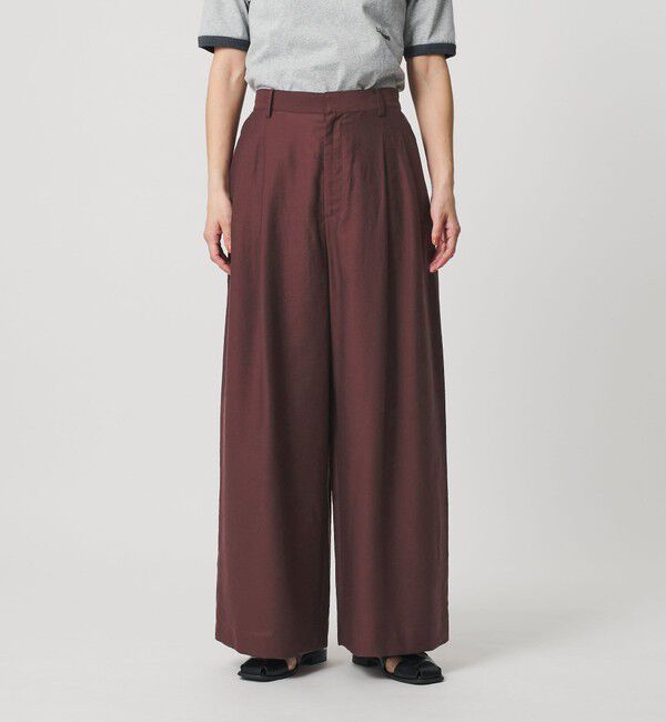 BEAUTY&YOUTH UNITED ARROWS「セルロースナイロン ツイル タック ワイドパンツ ウォッシャブル」|その他|