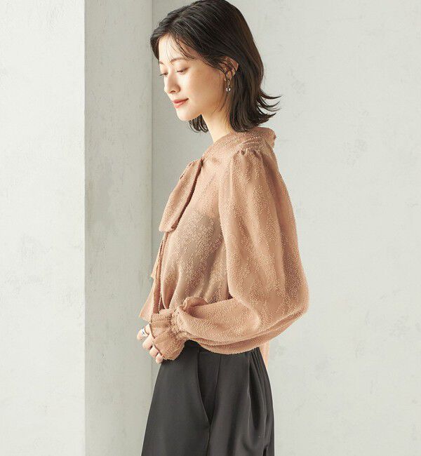 SHIPS for women「【SHIPS別注】troisiemeCHACO: 〈手洗い可能〉2WAY シアー タイ ブラウス（セレモニー対応可）」|シャツ・ブラウス|