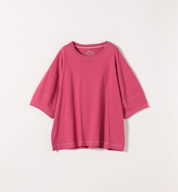 SHIPS any「《予約》SHIPS any:〈抗菌防臭/洗濯機可能〉USAコットン 配色 ステッチ ワイド TEE」|Tシャツ・カットソー|