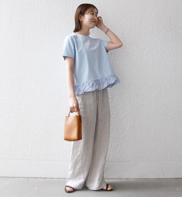 SHIPS any「《予約》SHIPS any:〈多機能/洗濯機可能〉マルチファンクション ドッキング ヘム コンパクト TEE」|Tシャツ・カットソー|