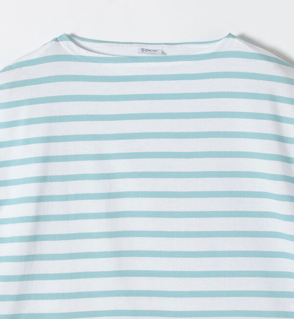 SHIPS any「ORCIVAL: 〈手洗い可能〉ボートネック ボーダー フレンチスリーブ プルオーバー」|Tシャツ・カットソー|