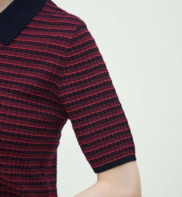 MACPHEE「コットンナイロンチェック ポロカラープルオーバー」|ポロシャツ|