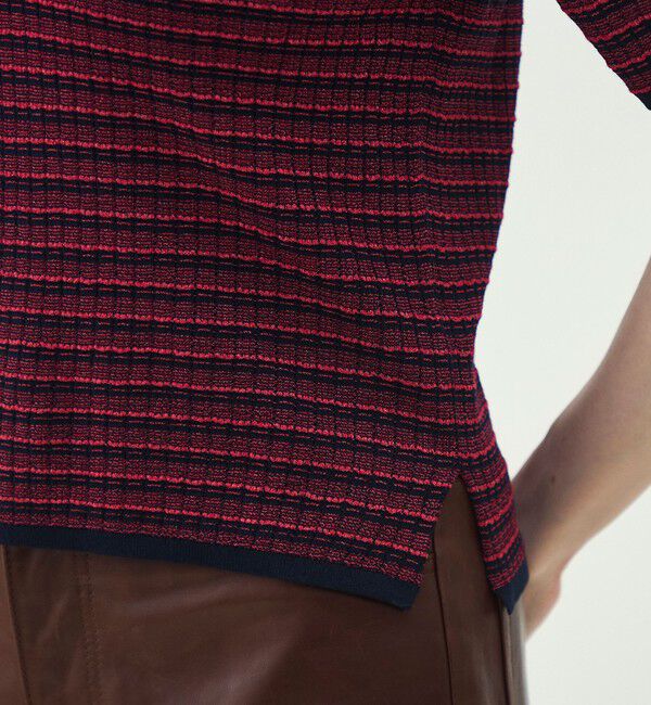 MACPHEE「コットンナイロンチェック ポロカラープルオーバー」|ポロシャツ|