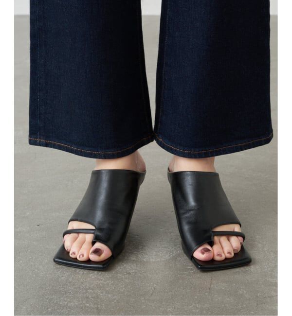 GRISE「《追加予約3》GRISE5cmレザースクエアソフトトング」|サンダル|