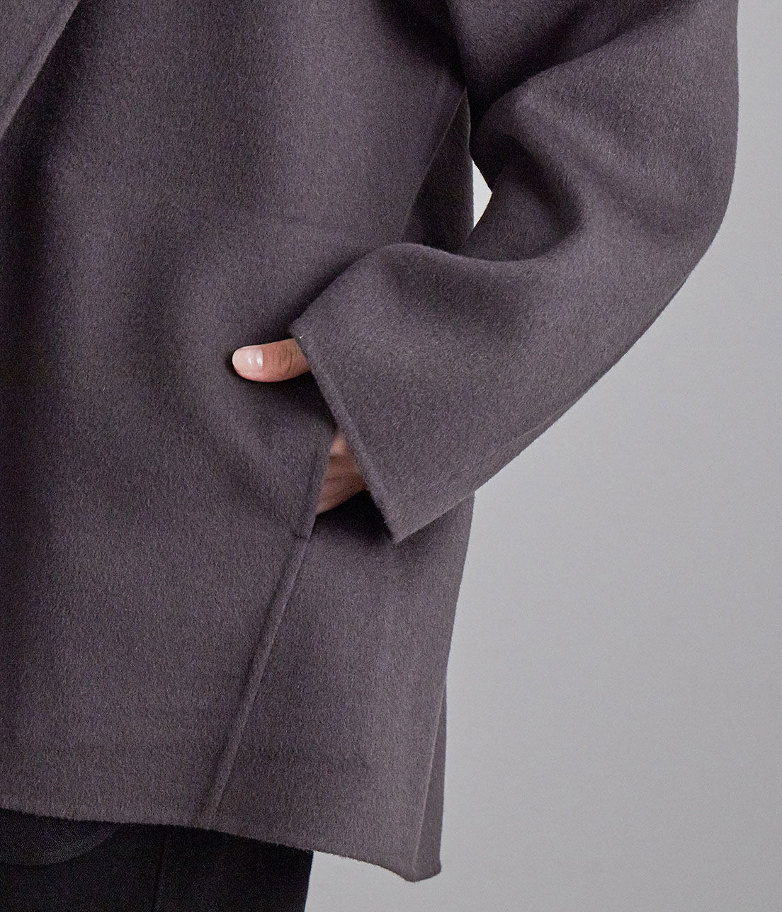 SALON adam et rope'「ウールカシミヤ無双仕立てフード付きミドル丈コート」|その他|
