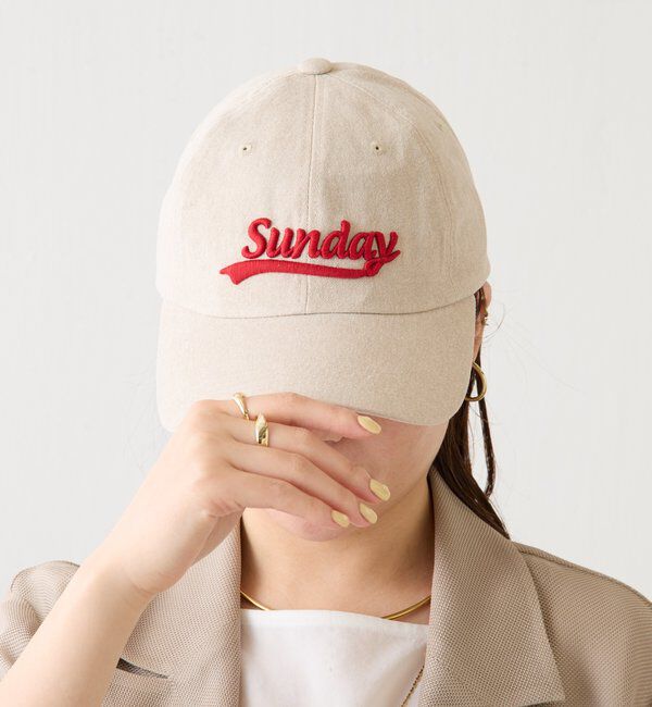  「【PAPILLONNER/パピヨネ】ロゴ刺繍入りキャップ」|ハット|ベージュ