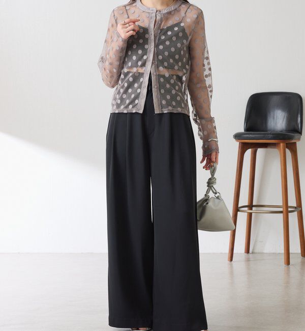  「【Nuel/ヌエル】 キャミ付きドットカーディガン」|Tシャツ・カットソー|