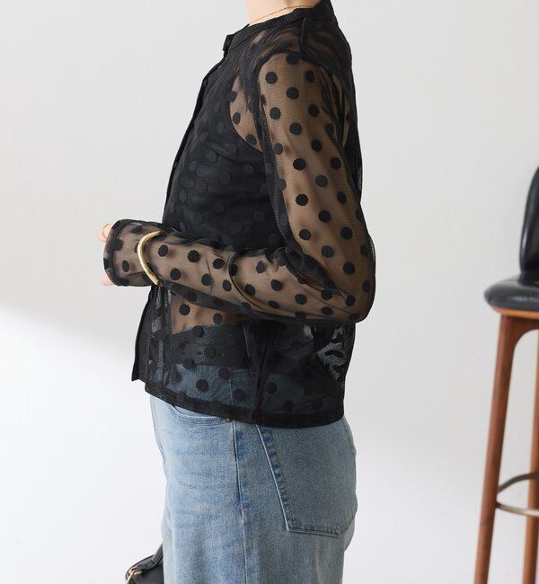  「【Nuel/ヌエル】 キャミ付きドットカーディガン」|Tシャツ・カットソー|