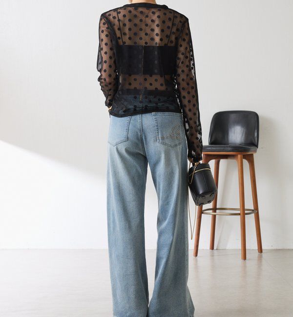  「【Nuel/ヌエル】 キャミ付きドットカーディガン」|Tシャツ・カットソー|