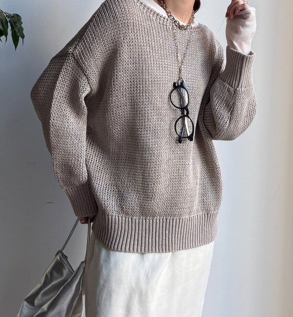  「【新色追加！】コットンローゲージプルオーバー」|ニット・セーター|ベージュ