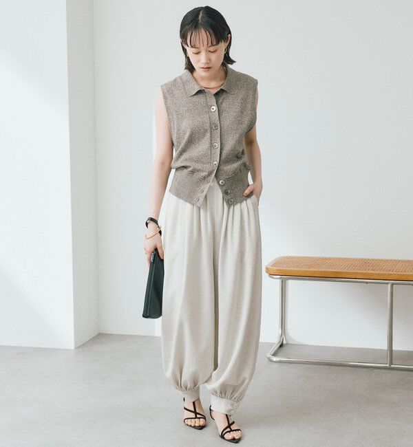  「予約【抜け感のある印象に】メランジポロカラーベスト」|ニット・セーター|