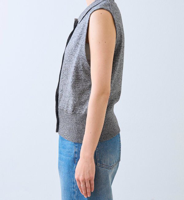  「予約【抜け感のある印象に】メランジポロカラーベスト」|ニット・セーター|