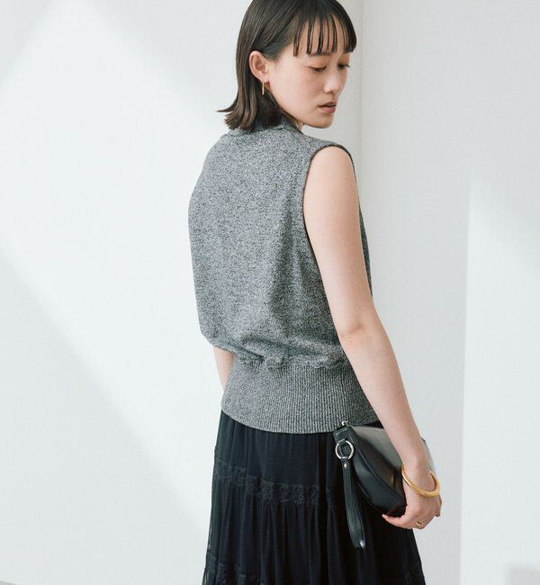  「予約【抜け感のある印象に】メランジポロカラーベスト」|ニット・セーター|