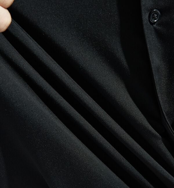 ABAHOUSE「デニムライク シャンブレー カラーレスシャツ / バンドカラーシャツ / 変形襟」|シャツ・ブラウス|