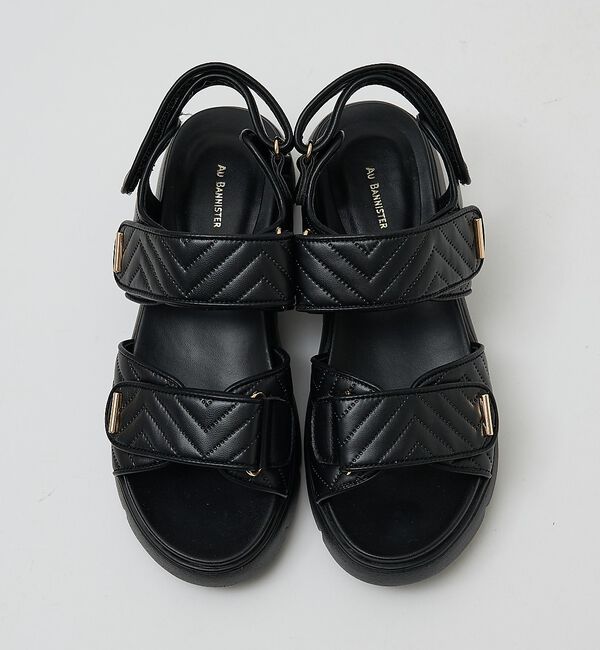 AU BANNISTER「【軽量】Wベルトスポーツサンダル」|サンダル|ブラック
