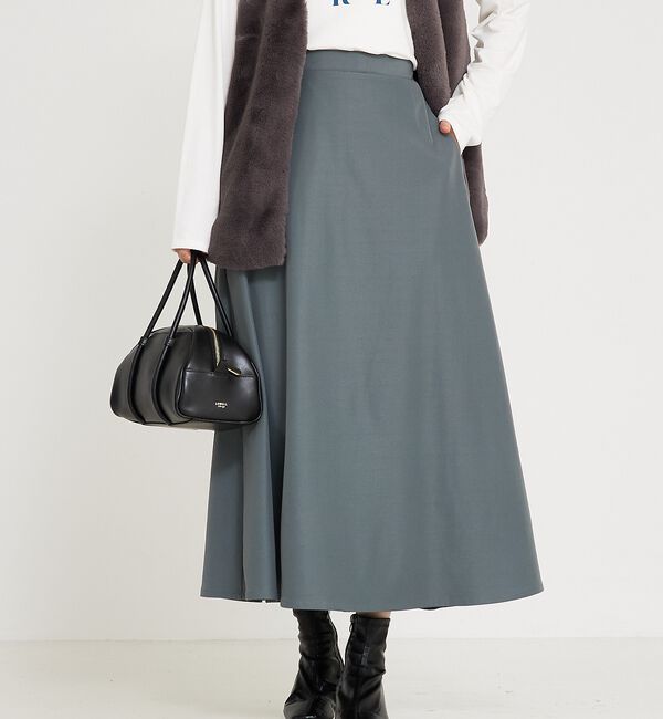 abahouse mavie「【セットアップ対応】ウォームツイルフレアースカート」|スカート|