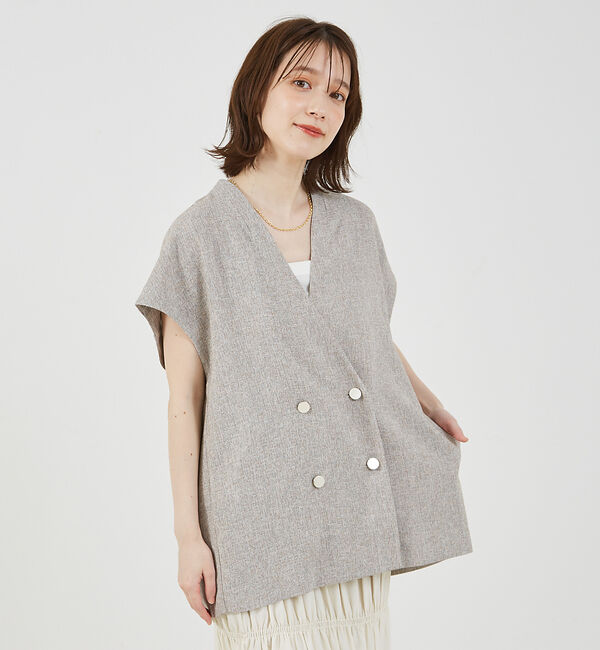 abahouse mavie「【セットアップ対応】ライトツィードフレンチジャケット」|ベスト・ジレ|