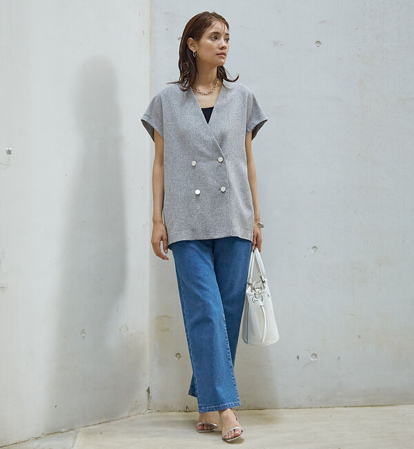 abahouse mavie「【セットアップ対応】ライトツィードフレンチジャケット」|ベスト・ジレ|