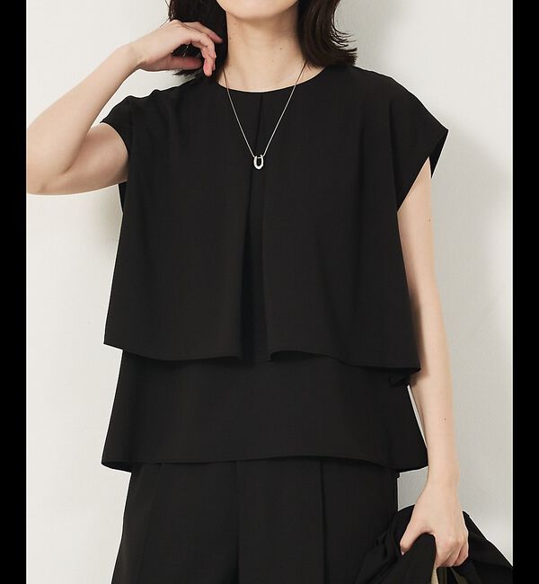 abahouse mavie「【エニデイカセット・サマー】ジョーゼットタックフレアーブラウス」|シャツ・ブラウス|ブラック