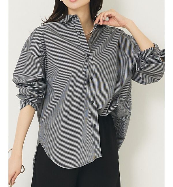 abahouse mavie「メンズライクオーバーシャツ」|シャツ・ブラウス|グレー系その他1