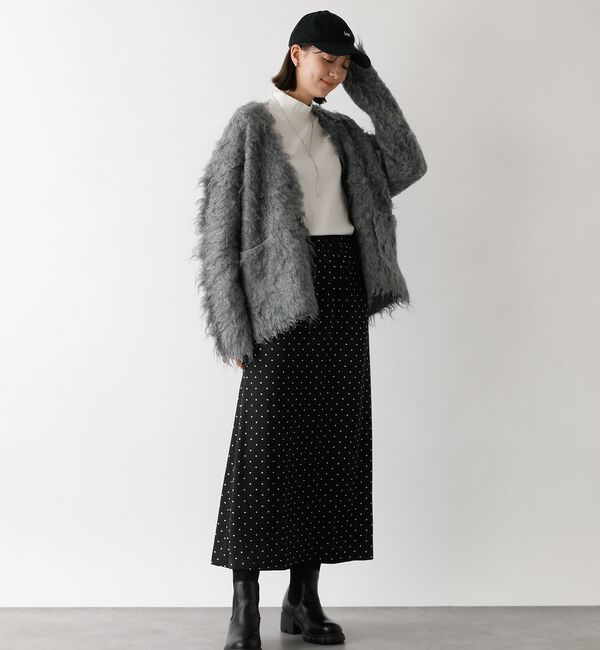 abahouse mavie「【スタッフ人気No1】シャギー起毛カーディガン/ニット/軽量/ガーリー/ふわふわ」|カーディガン|