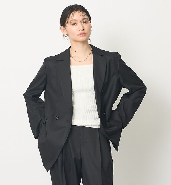 abahouse mavie「【セットアップ対応】ライトメランジダブルジャケット/長袖/シーズンレス」|その他|