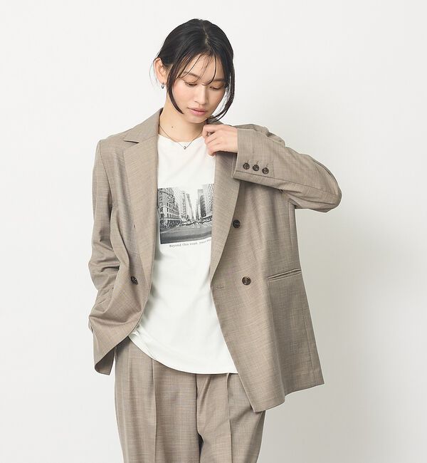 abahouse mavie「【セットアップ対応】ライトメランジダブルジャケット/長袖/シーズンレス」|その他|