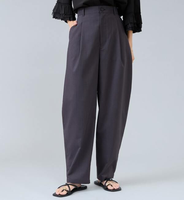 Liesse「麻調カーブパンツ」|その他|チャコールグレー
