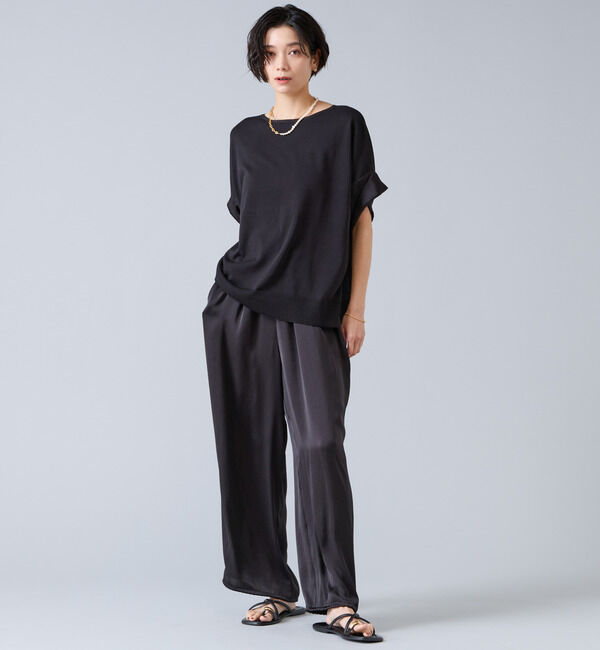 Liesse「【定番】袖サテンニット」|ニット・セーター|