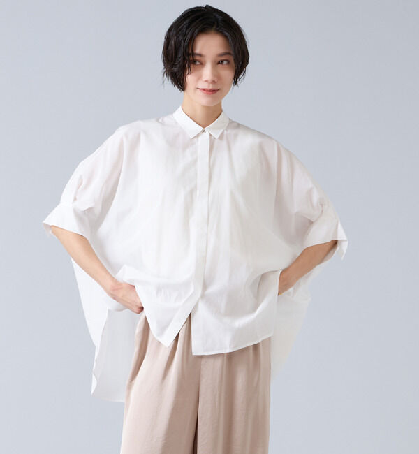 Liesse「オーガニックコットンワイドシャツ」|シャツ・ブラウス|ホワイト