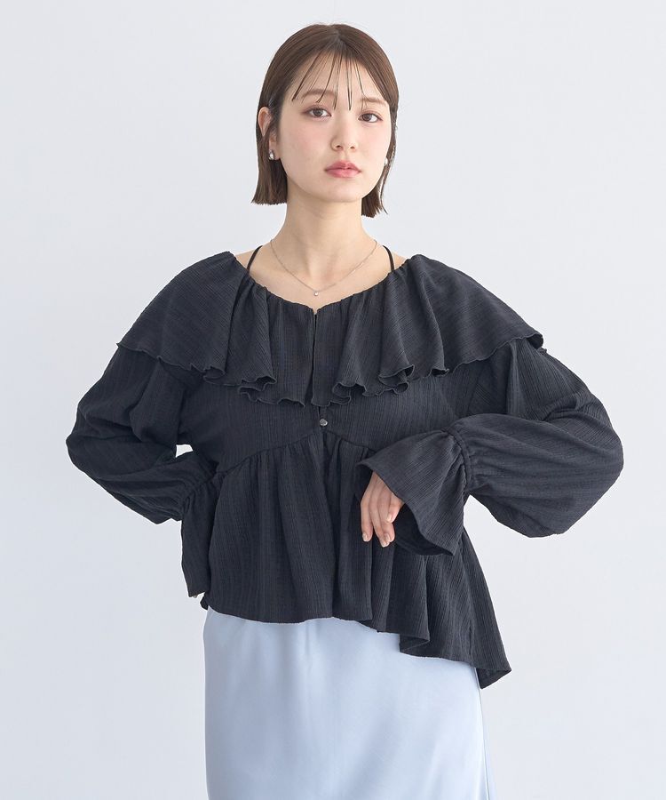 earth music&ecology「ラッフルカラーカットブラウス」|シャツ・ブラウス|