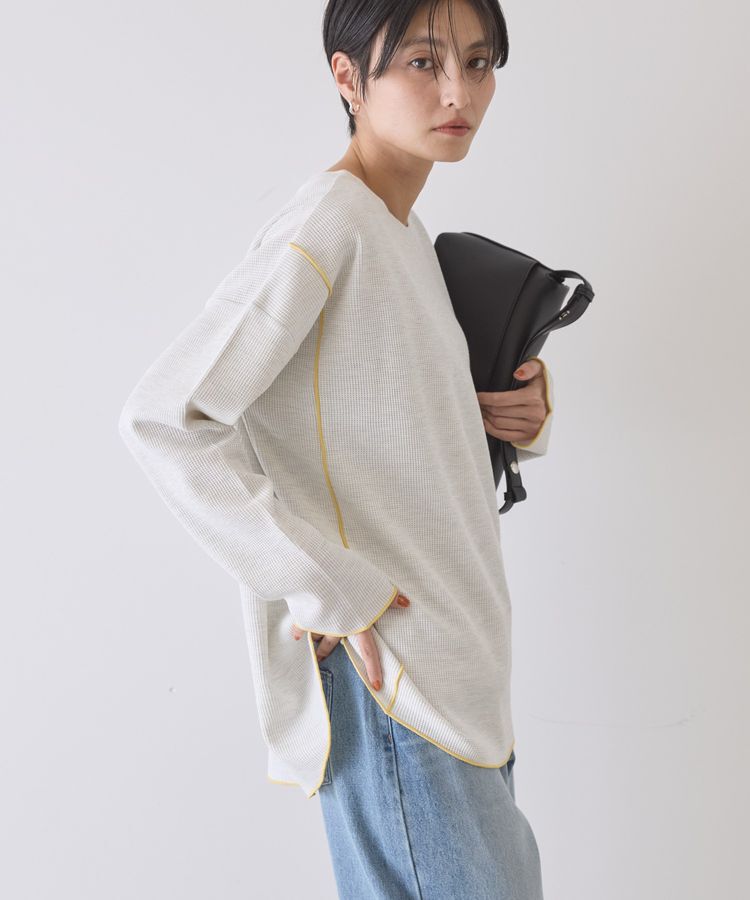 AMERICAN HOLIC「【WEB限定】ワッフル配色メロープルオーバー」|Tシャツ・カットソー|Oatmeal