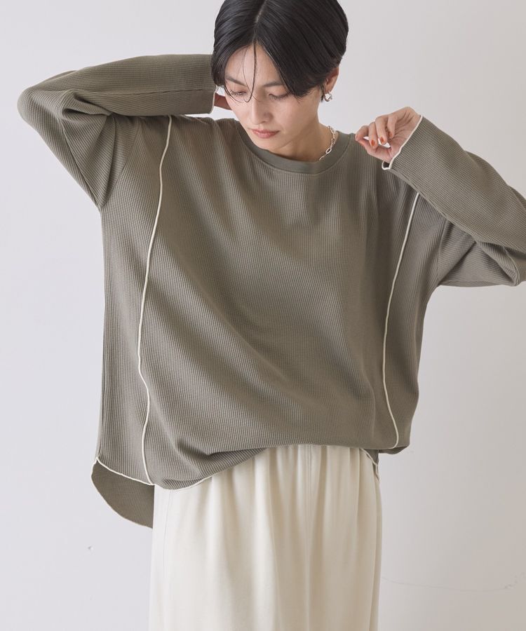 AMERICAN HOLIC「【WEB限定】ワッフル配色メロープルオーバー」|Tシャツ・カットソー|