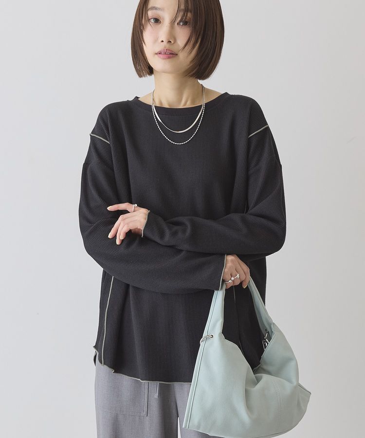 AMERICAN HOLIC「【WEB限定】ワッフル配色メロープルオーバー」|Tシャツ・カットソー|