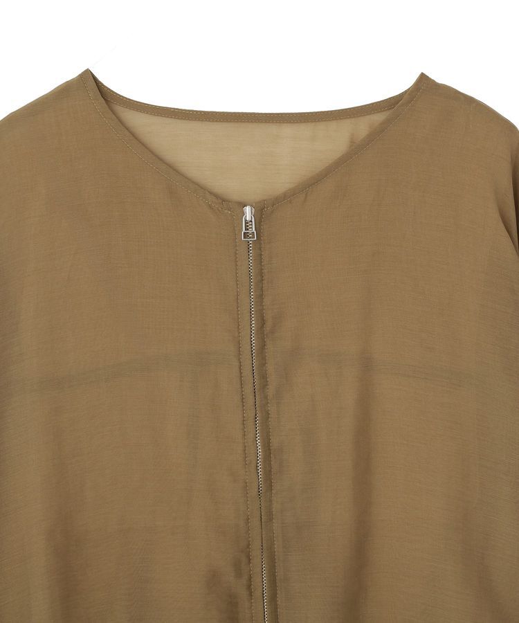 AMERICAN HOLIC「【WEB限定】ノーカラーシアーZIPブルゾン」|ブルゾン・スタジャン|