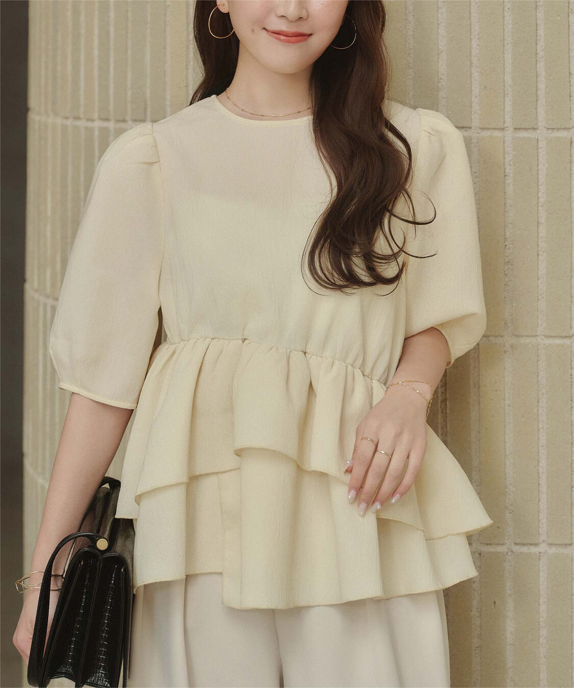 titivate「【ななみさんコラボアイテム】イレギュラーヘムペプラムトップス」|シャツ・ブラウス|