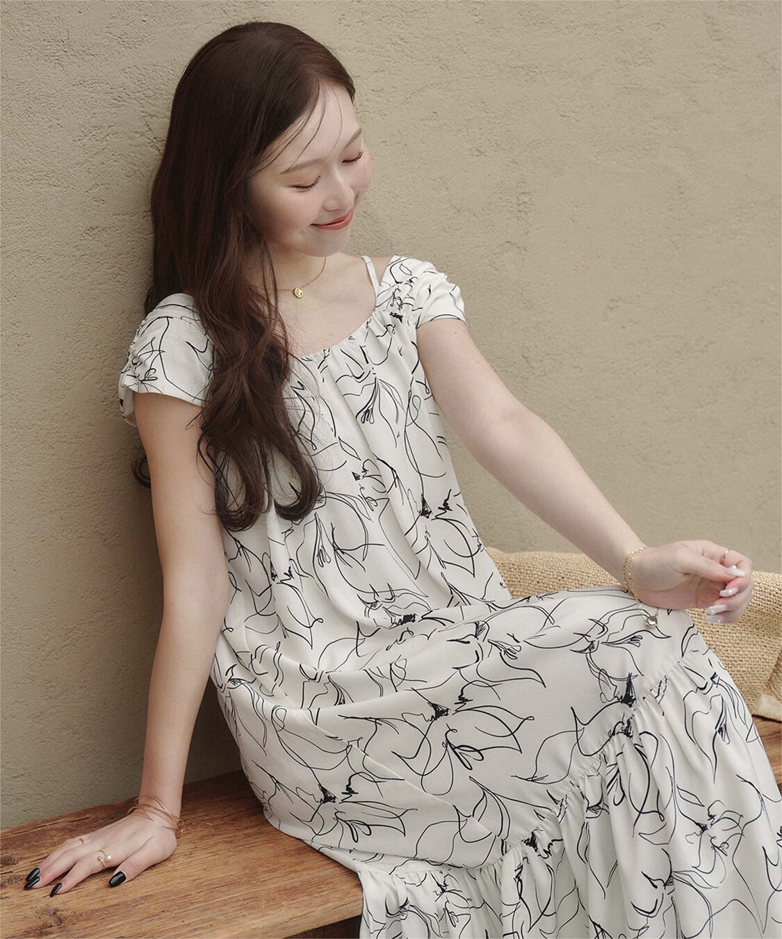 titivate「【ななみさんコラボアイテム】2wayショルダーワンピース」|ワンピース|